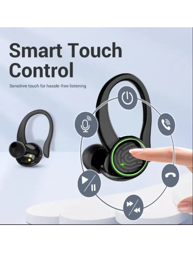 General - Ear-mounted Bluetooth C16, ENC noise reduction, dual microphone, TWS headset, Bluetooth 5.3, sports ear-mounted, digital screen display, wireless headset C16. - Image 1
