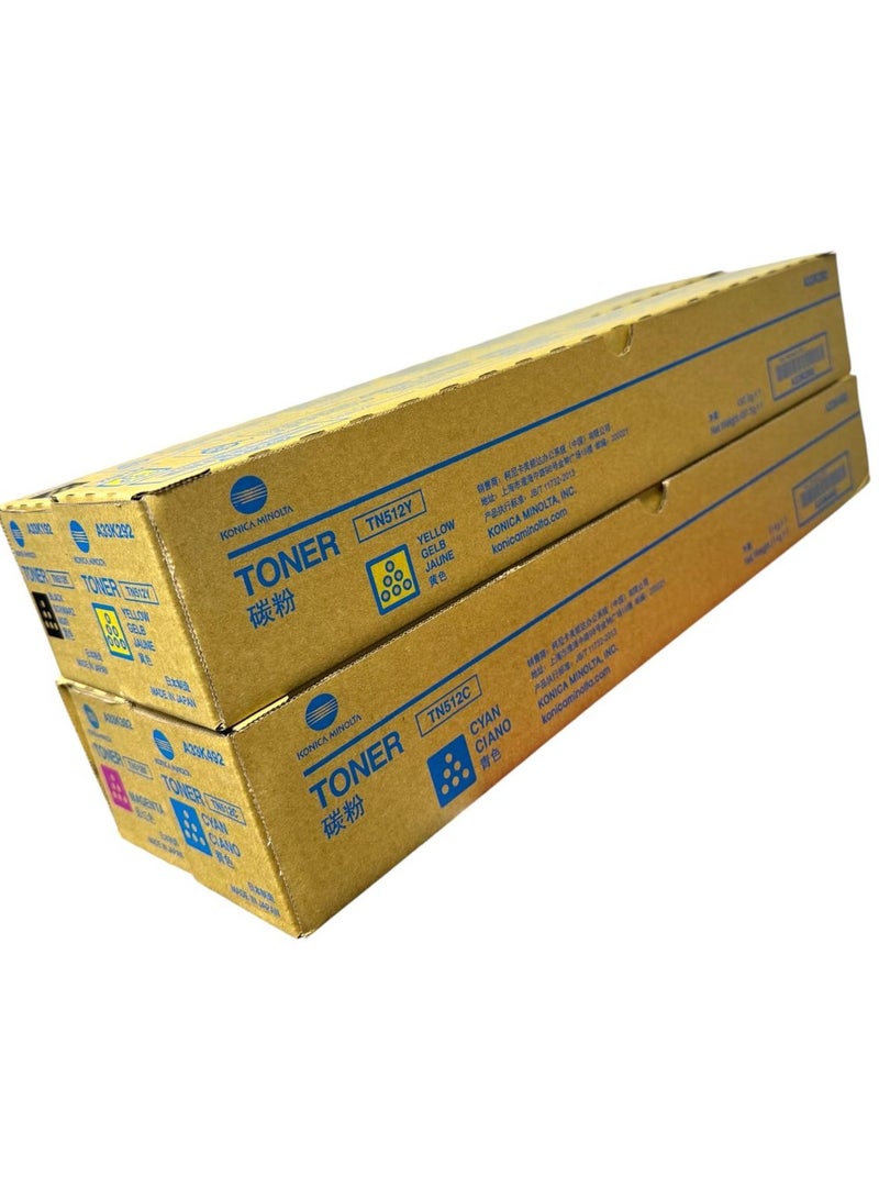 Konica-Minolta تونر بيز هاب TN-512 BCYM مجموعة كاملة عالية الإنتاجية / C454/C454E/C554/C554E - Image 1