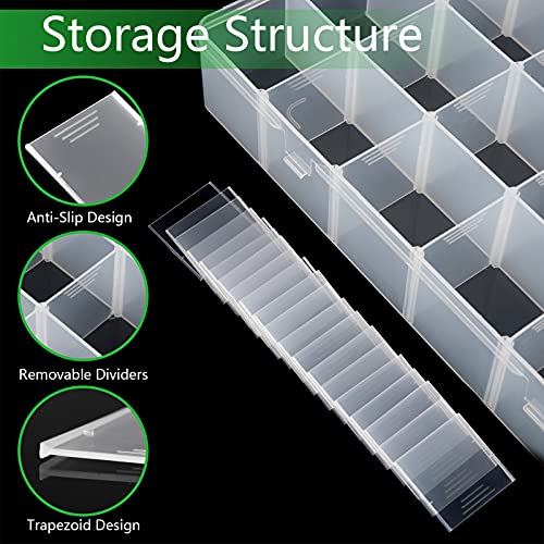 Gbivbe Large 24 Grids Plastic Organizer Box Adjustable Dividers,Clear Storage Box for Jewelry, Art DIY Crafts, Washi Tapes, Beads and Small Parts - Image 3