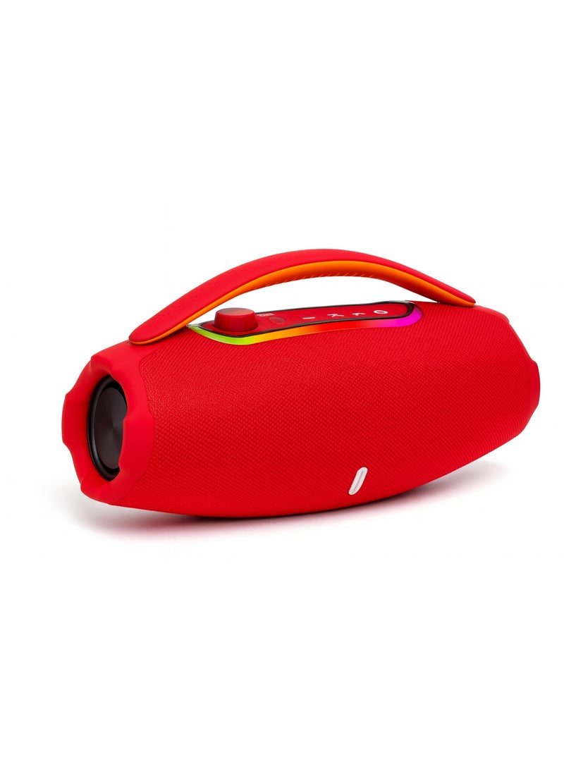 Portable Bluetooth Speaker - 60W Power, 4000mAh Battery, Up to 6 Hours of Playback - Type-C Ports - Dual 93mm Drivers - Red - Image 1