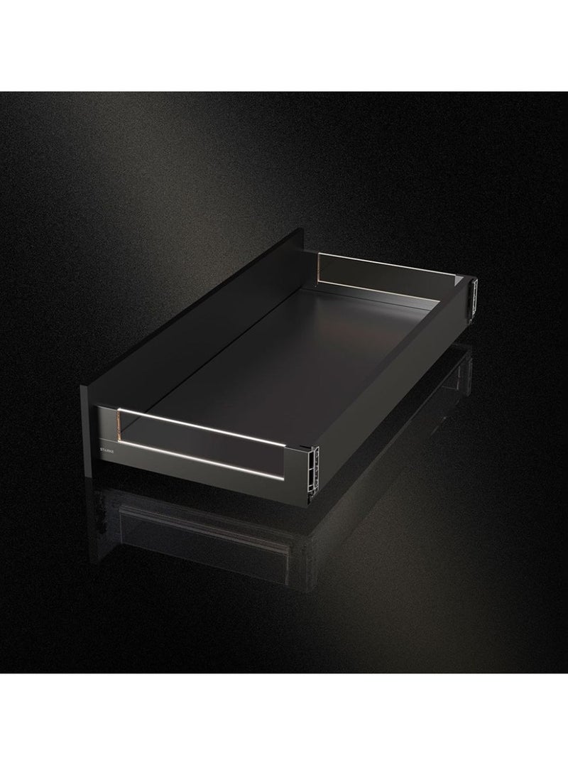 STARKE Mid-Cut Drawer Box with Glass & Light, Tempered Glass,Aviation Aluminum,Dual Color Temperature 4000K/6000K, AA Battery,101mm Back Panel, 12mm/8mm Glass (390-400 mm) - Image 4