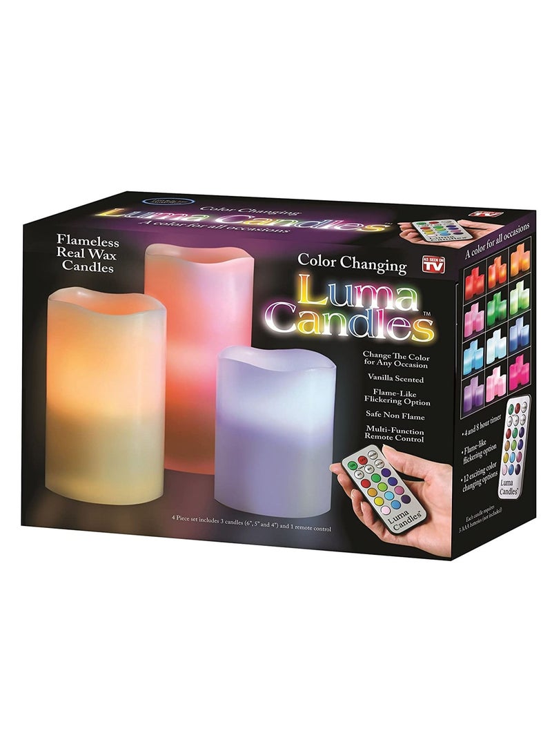 Luma 12 Color Changing Candles Real Wax Flameless with Remote Control Timer - Image 1