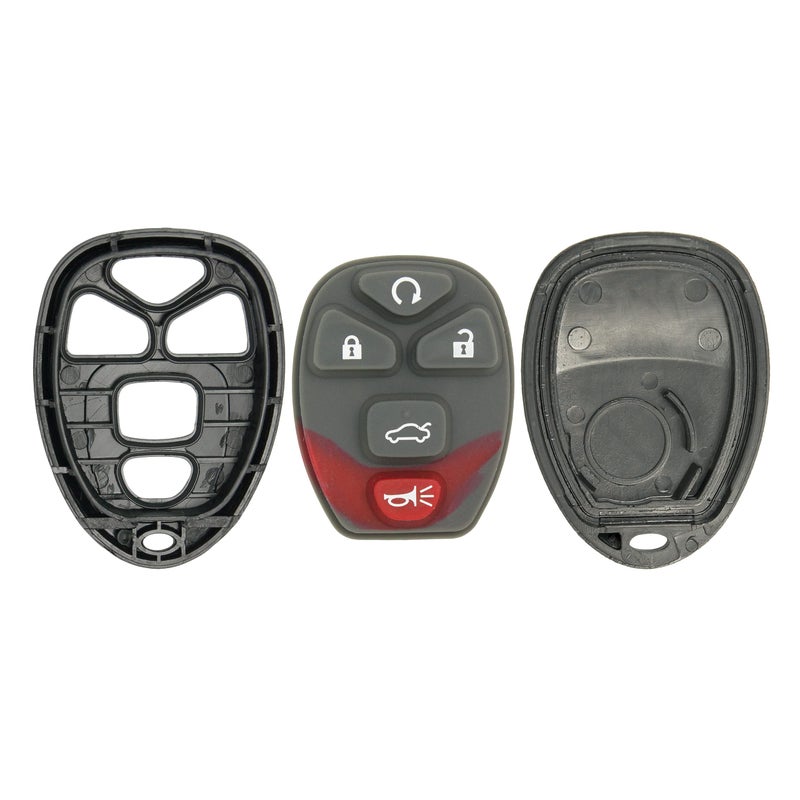 Keyless2Go Replacement for Shell Case and 5 Button Pad for Remote Key Fob with FCC OUC60270 OUC60221 and Part 15912860