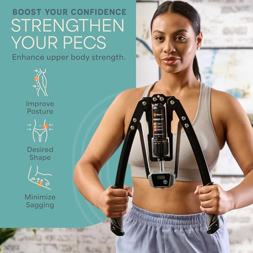 Lifepro Shredforce Hydraulic Power Chest Expander and Arm Twister Trainer Exerciser - Adjustable 22-440lb Resistance, Smart Rep Counter - Home Gym Workout Equipment for Upper Body Strength Training - Image 4