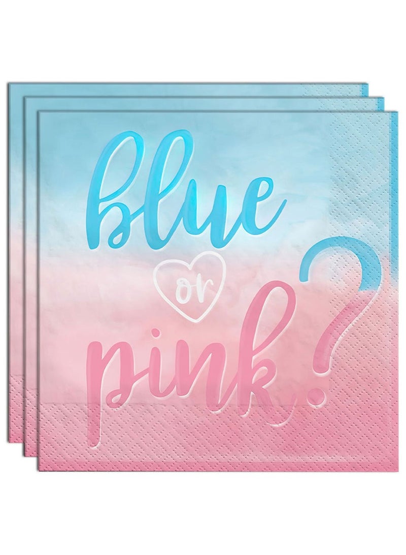 Gender Reveal Disposable Napkins Blue Pink Paper 33cm 16-Pack
