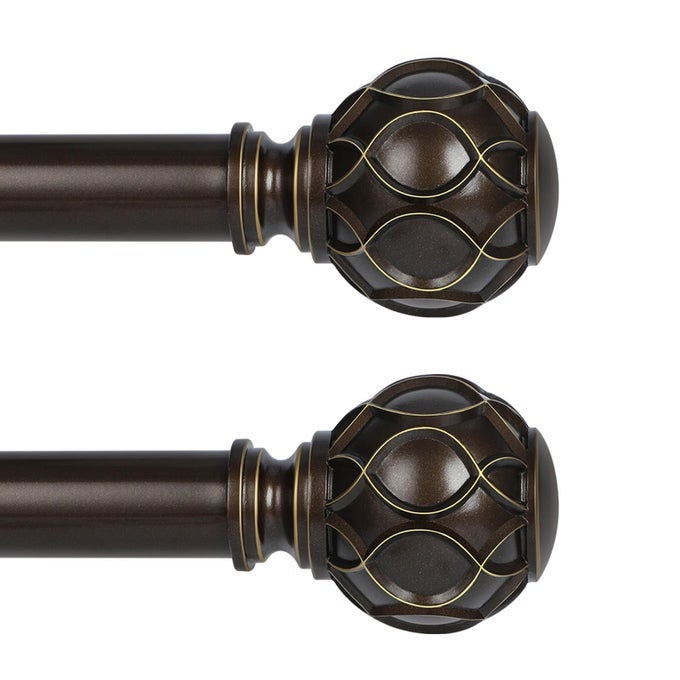 2 PACK BRONZE CURTAIN RODS FOR WINDOWS 28 TO 48 INCH234FT1 INCH ADJUSTABLE CURTAIN RODHEAVY DUTY CURTAIN RODSNETTED TEXTURE FINIALS DRAPERY RODSSINGLE WINDOW CURTAIN ROD 1845BROWN
