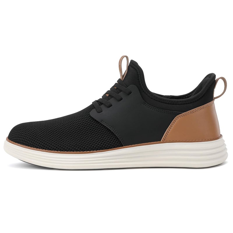 VILOCY Mens Slip on Casual Dress Shoes Hands Free Fashion Sneakers Mesh Tennis Walking Shoes Comfortable Work Shoes Breathable Lightweight Non Slip Black,EU43 - Image 4