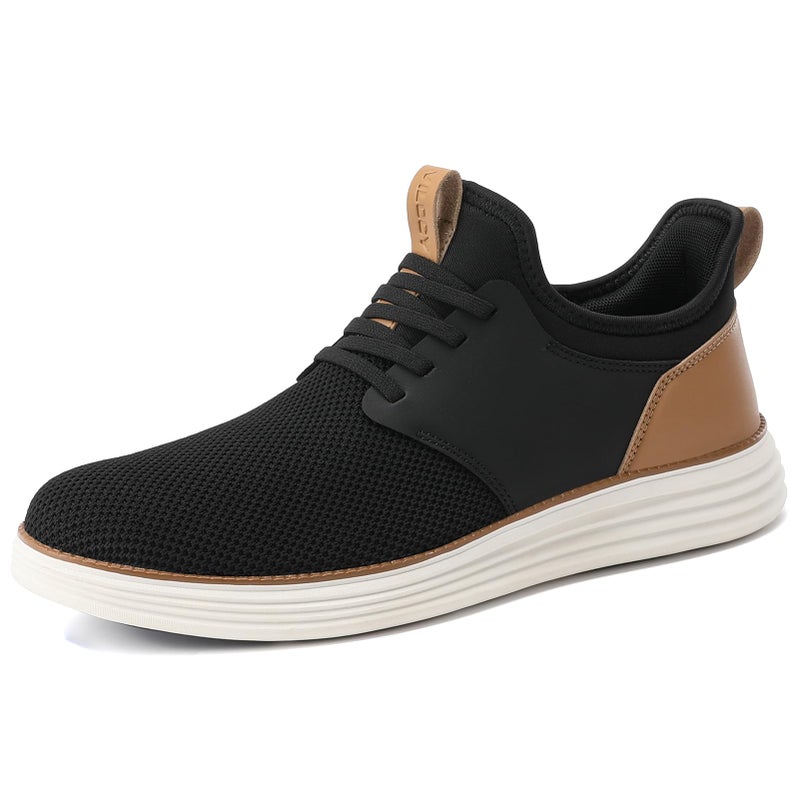 VILOCY Mens Slip on Casual Dress Shoes Hands Free Fashion Sneakers Mesh Tennis Walking Shoes Comfortable Work Shoes Breathable Lightweight Non Slip Black,EU43 - Image 5