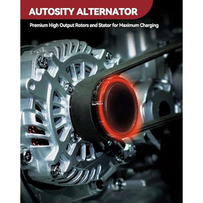 AUTOSITY Alternator Replacement 13878N New for Corolla Matrix Vibe 2003-2008 Celica 2000-2005 MR2 Spyder 2000-2005, 80Amp 12V CW 6-Pulley Groove - Image 4