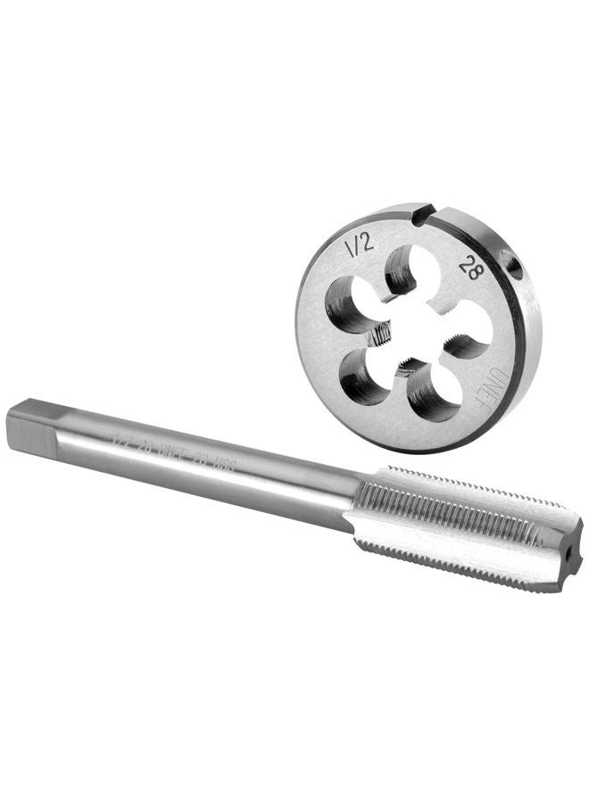 Burkit 1/2"-28 UNEF Tap and Die Set, Right Hand 1/2 x 28 HSS Machine Thread Tap Die Set - Image 1