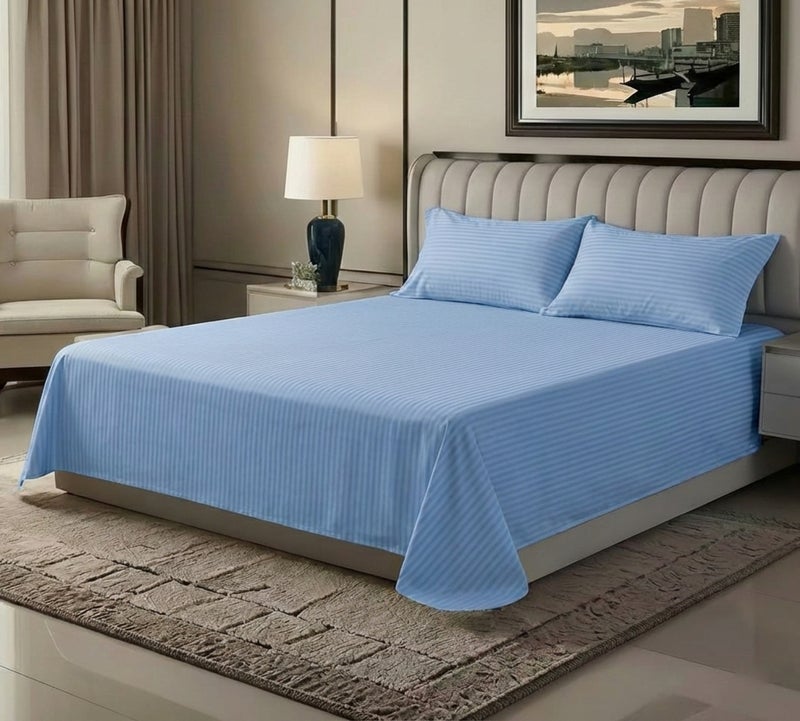 ماكسكون طقم ملاية سرير مايكروفايبر فاخر مكوّن من 3 قطع – ملاية مسطحة مقاس (180×240 سم) مع 2 كيس وسادة (50×75 سم) – ناعم جداً، قابل للتنفس، ومقاوم للتجاعيد – مناسب لأسرة السنجل والتوين – مثالي للاستخدام المنزلي والفندقي - Image 1