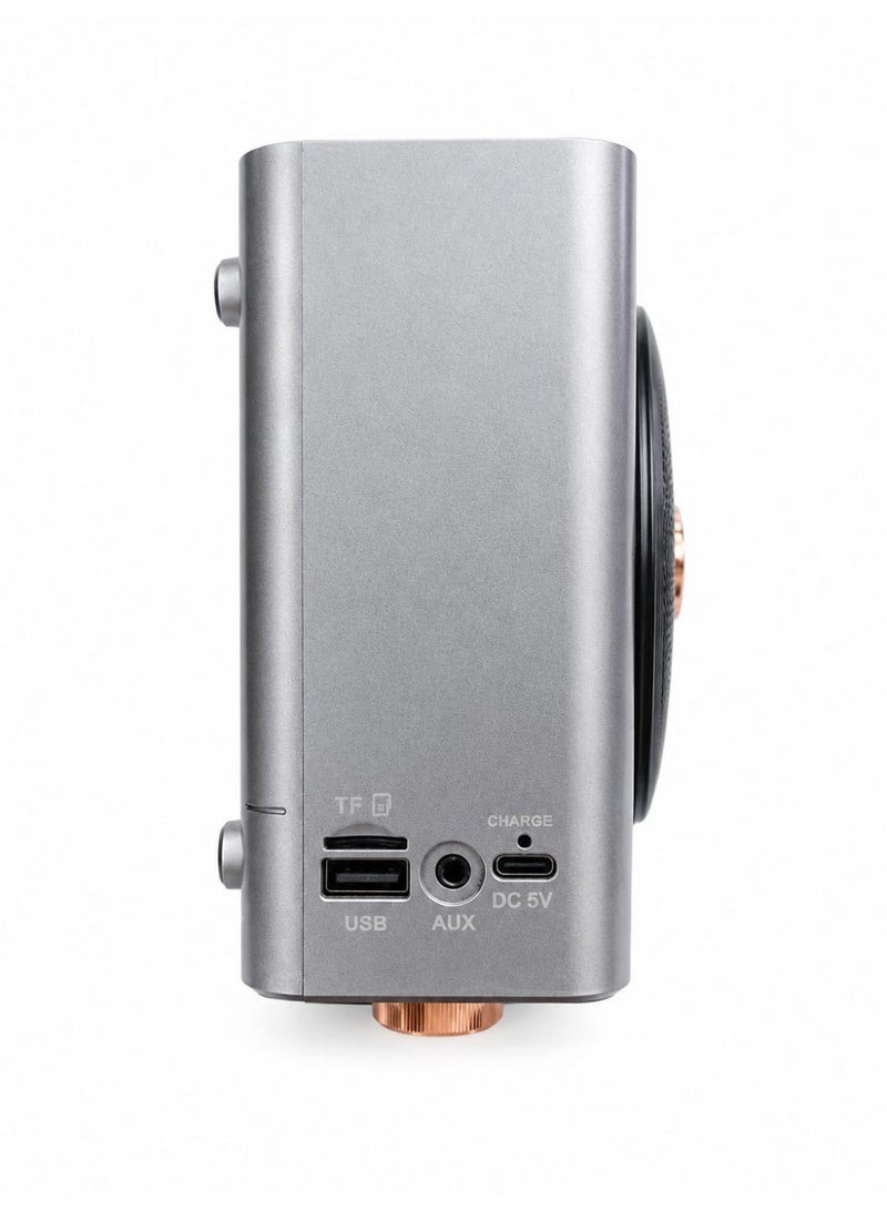 Radio with Bluetooth music player, 3 FM/AM/SW bands, Type C charging, USB input, TF card slot, and battery. - Image 3