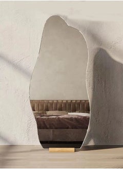 fashionhome Modern Scandinavian Design Full Length Mirror Standing Hanging or Leaning Against Wall Large Bedroom Mirror Floor Mirror Dressing Mirror Wall-Mounted Mirror Wood Frame Round Corner 48 x 158 Centimeter  - Image 1