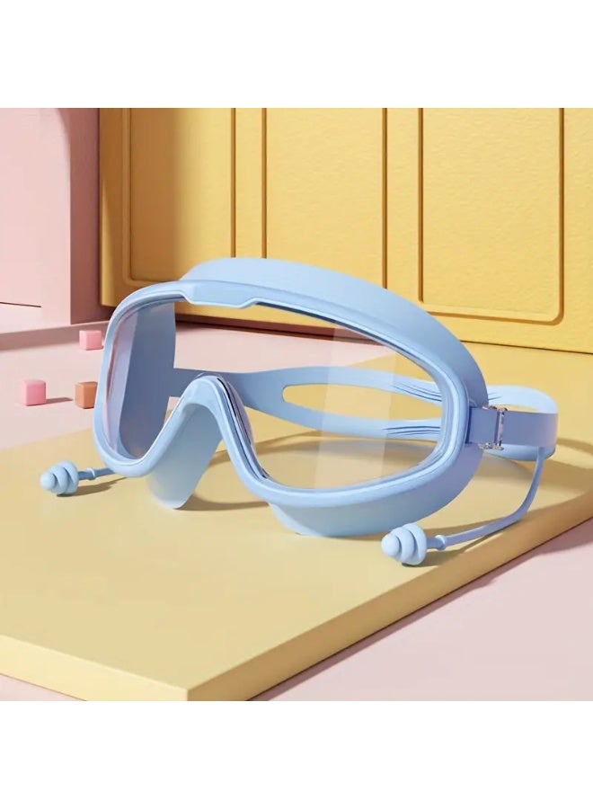 سينت هاوس نظارات سباحة للأطفال بإطار كبير مقاومة للماء ومضادة للضباب | مناسبة للأولاد والبنات من سن 3 إلى 14 عامًا (اللون: أزرق)، تتضمن حافظة للنظارات - Image 1