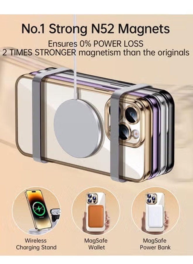 TIGER Magnetic Clear Case for iPhone 14 Pro Max (6.7") – MagSafe Compatible Transparent Protective Cover with Built-In Strong Magnets, Full Camera Lens Protection, Shockproof Bumper & Anti-Yellow Coating - Image 2