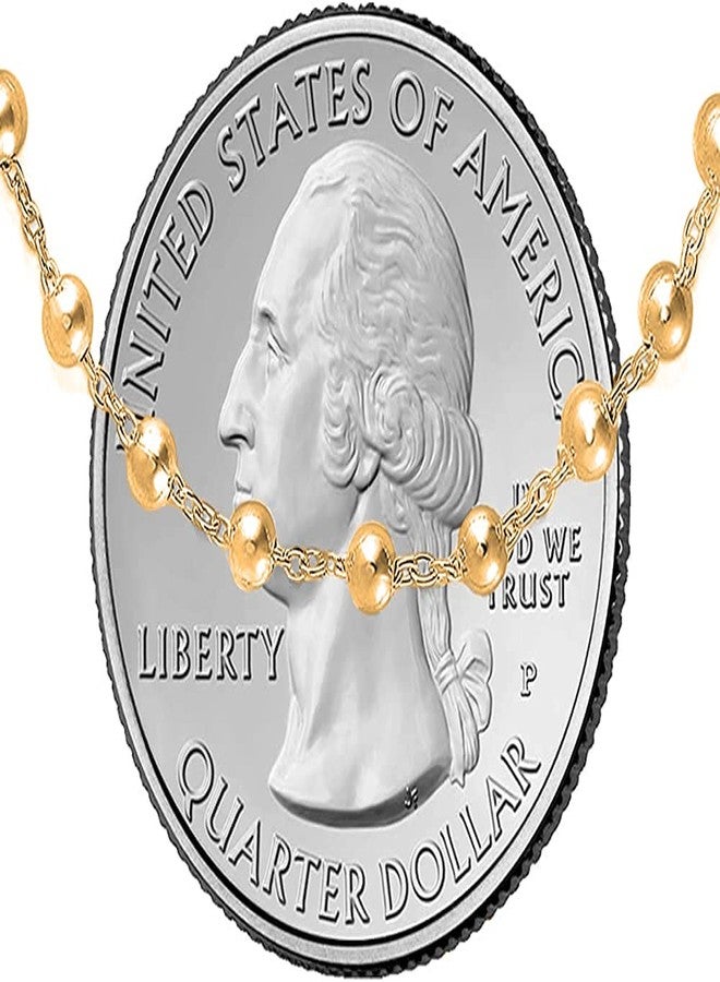 Savlano 925 Sterling Silver Italian Solid Bead Chain Cross & Rosary Virgin Mary Pendant -18K Gold Plated Y Necklace Comes With Gift Box for Women - Made in Italy (18, 3mm) - Image 3