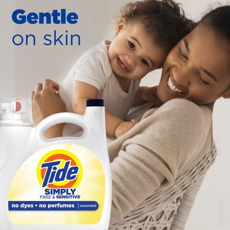 Tide Simply Liquid Laundry Detergent, Free & Sensitive Scent, 89 Loads, 117 fl oz - Image 2