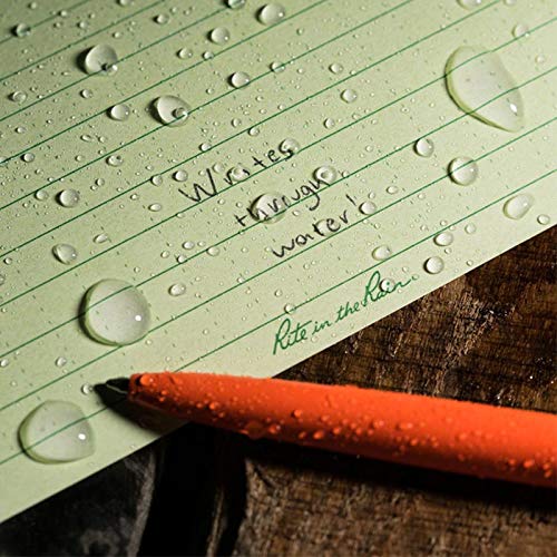 Rite In The Rain Rite in the Rain Weatherproof Orange Metal Retractable Ballpoint Pen - Black Ink (No. OR97), Orange Barrel / Black Ink - Image 2