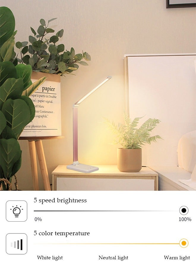 DUNISO LED desk lamp, USB touch reading light, eye protection office light, 3 level dimming, rotatable and foldable, suitable for living room, study, bedroom and office, 28 * 51cm - Image 4