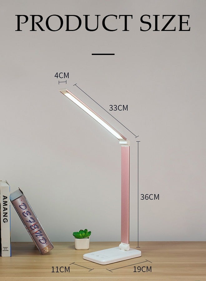 DUNISO LED desk lamp, USB touch reading light, eye protection office light, 3 level dimming, rotatable and foldable, suitable for living room, study, bedroom and office, 28 * 51cm - Image 2