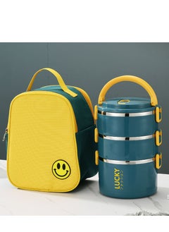 Portable Large-Capacity Compartmented Lunch Box With Soup Bowl Stainless Steel Insulated Lunch Box
