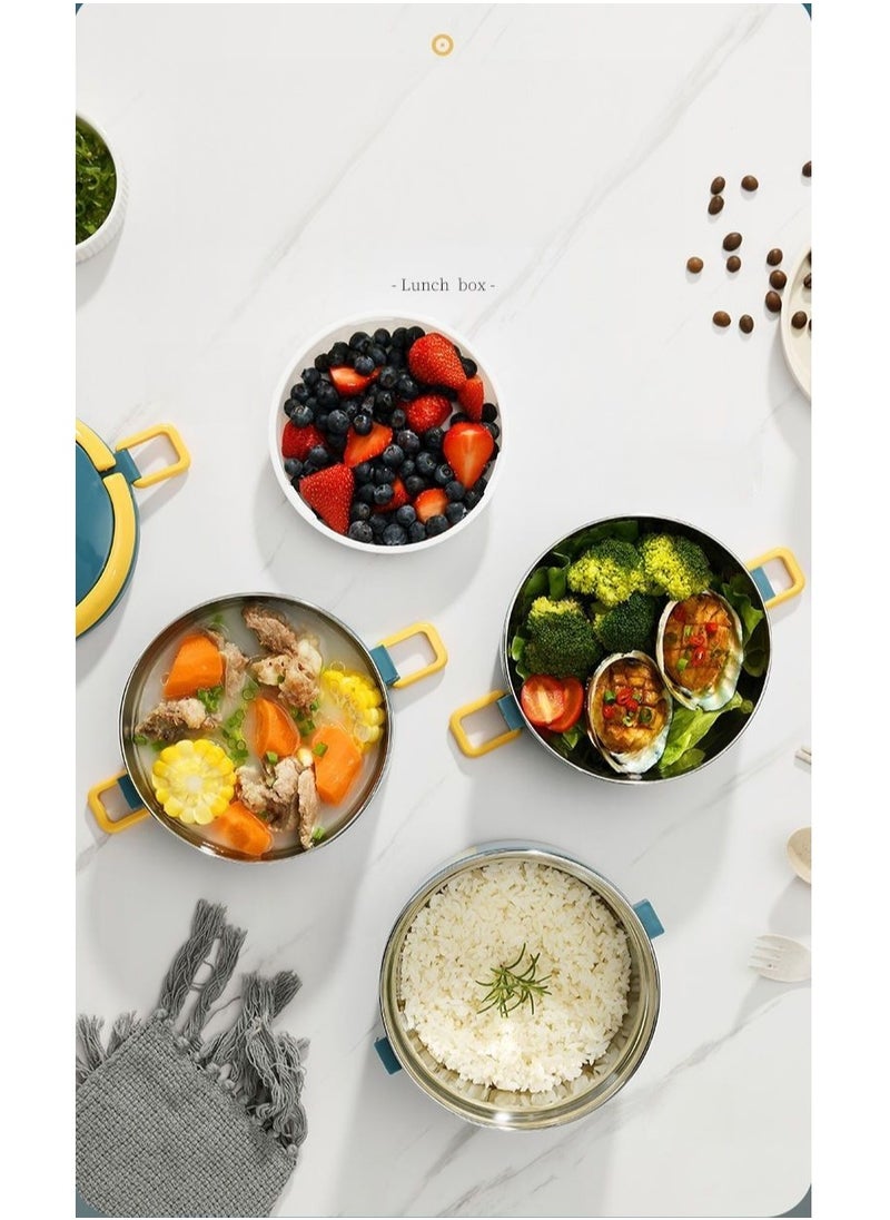 Generic - Portable Large-Capacity Compartmented Lunch Box With Soup Bowl Stainless Steel Insulated Lunch Box - Image 1