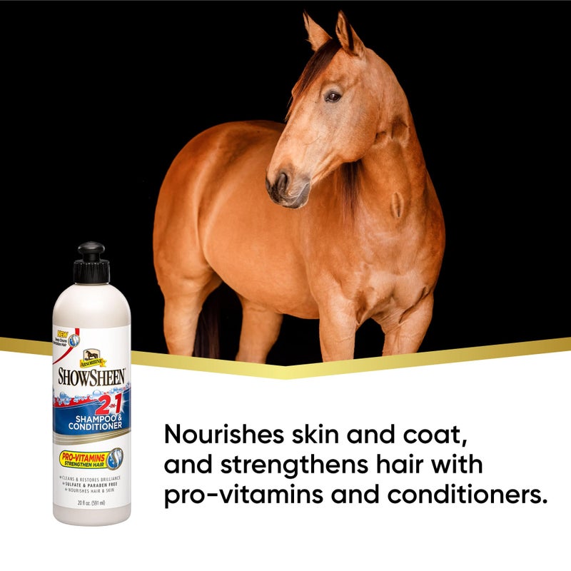 Absorbine ShowSheen 2-in-1 Shampoo & Conditioner, Sulfate and Paraben-Free, 20oz - Image 2