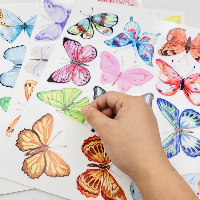 AOWDIAO Watercolor Butterfly Peel and Stick Wall Decals for Girls Bedroom Nursery Room Decor - Image 2