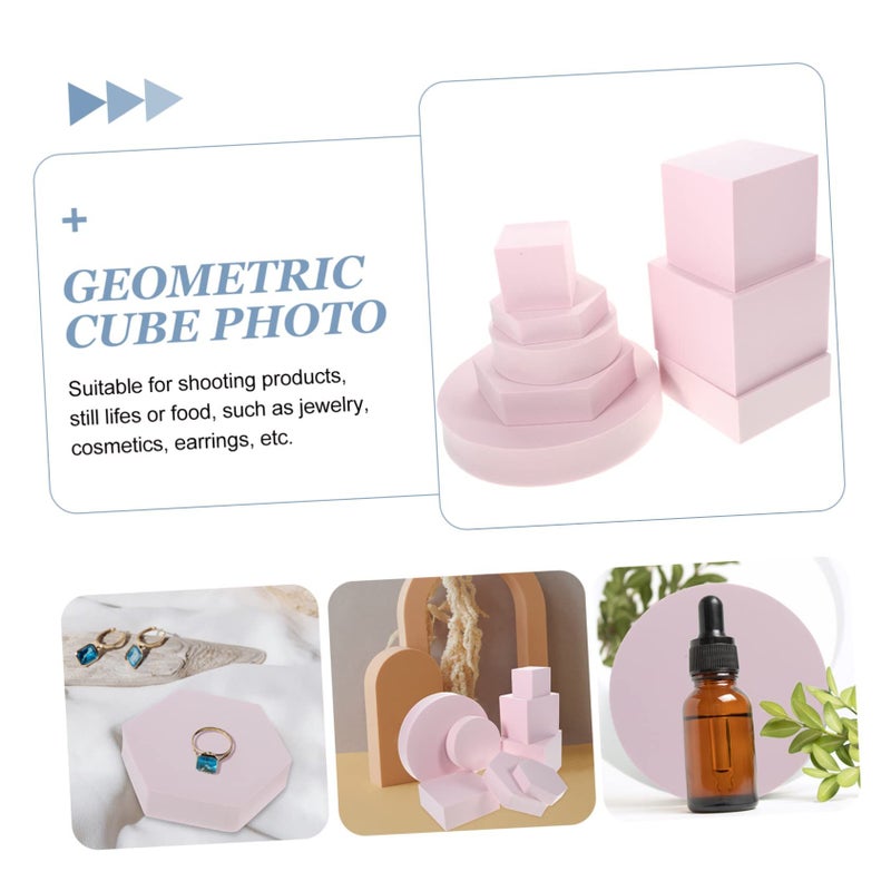 Lurrose 8Pcs Geometry Photo Props Cubes For Jewelry Makeup Product Shoots - Image 3