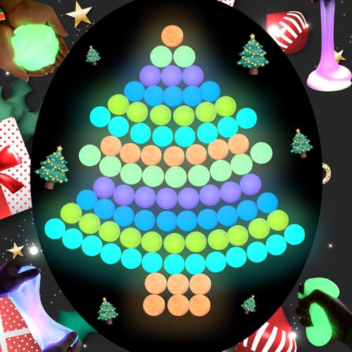 WUJYLY Christmas Glow in The Dark Slime 24Pcs 2025 Stocking Stuffers Stretchy Soft and NonSticky Slime Party Favors Girls Boys Kids Christmas Slime Toy - Image 5