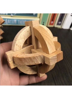 Generic Kongming Lock Luban Lock Set Building Blocks Educational Children's Toys Hot Sale Year Gift Cloud Wood-Color:YLG Beech High-end 9-piece Beech  - Image 4