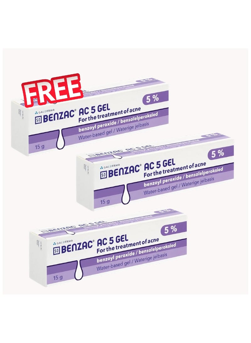 BENZAC ACNE GEL 5 – 15g Pack of 3