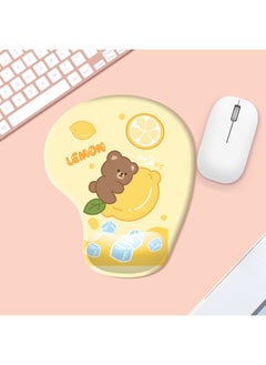 Comfortable Simple Cartoon Series Silicone Wrist Rest Mouse Pad Office Gaming Anti-slip Desk Mat Wrist Support Hand Rest Pad-Color:Color Map Opp Packaging-Pattern:MH028-5-Bear And Lemon