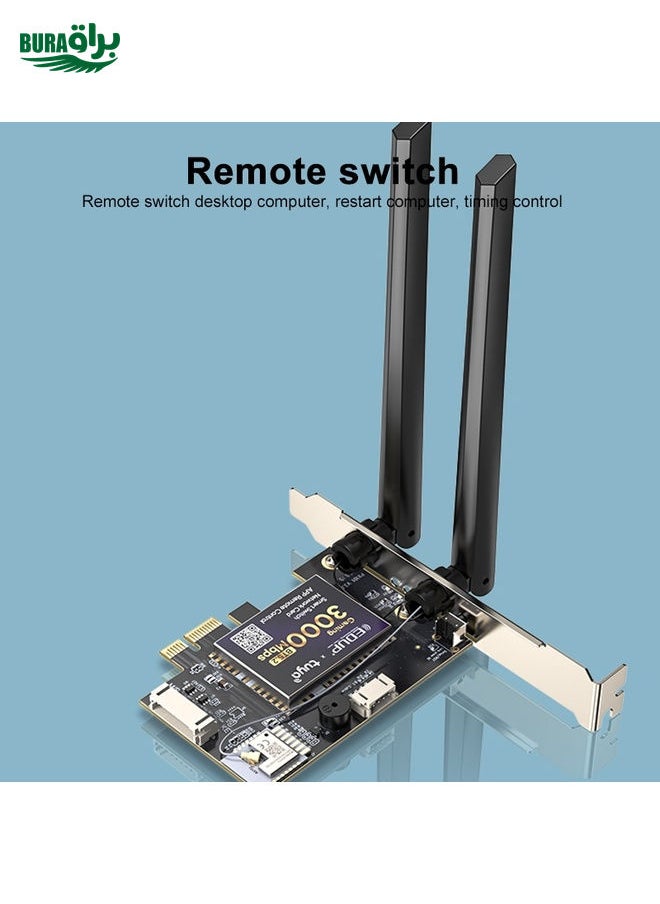 BURAQ EDUP AX200SW 3000Mbps Remote Control Computer Power On and Off Network Card  - Image 3