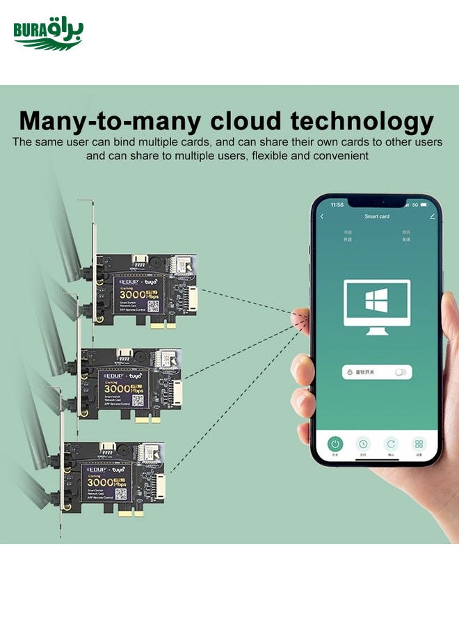 BURAQ EDUP AX200SW 3000Mbps Remote Control Computer Power On and Off Network Card  - Image 4
