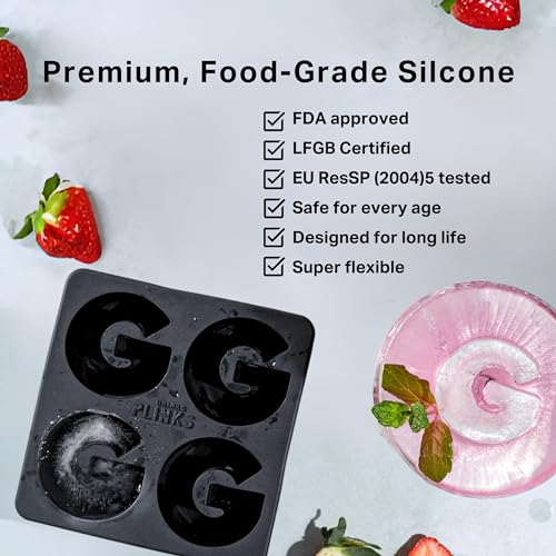 DrinksPlinks Letter C Ice Cube Tray - Custom Silicone Large Bourbon Ice Cube Molds – Personalized Monogram C Large Ice Molds for Cocktails, Customized Gifts & Initial Drinks - Whiskey Ice Cubes Mold - Image 5