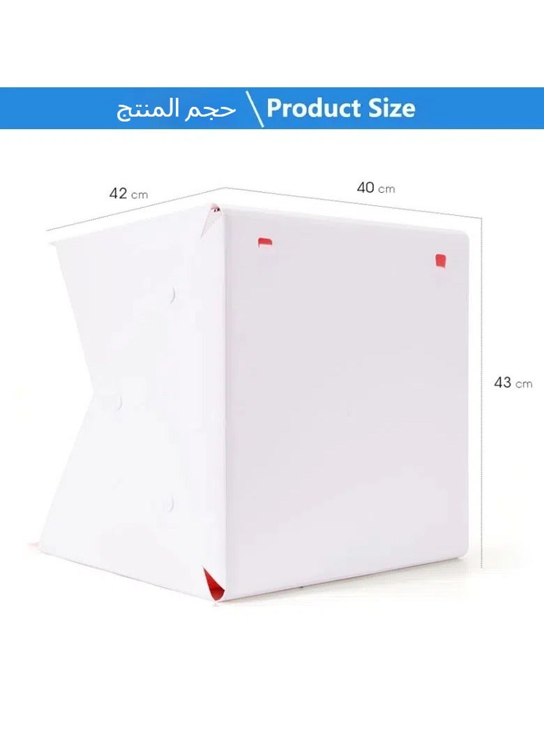 40CM folding studio, double lights adjustable light dimming professional photo soft light box, free 4-color background cloth - Image 5
