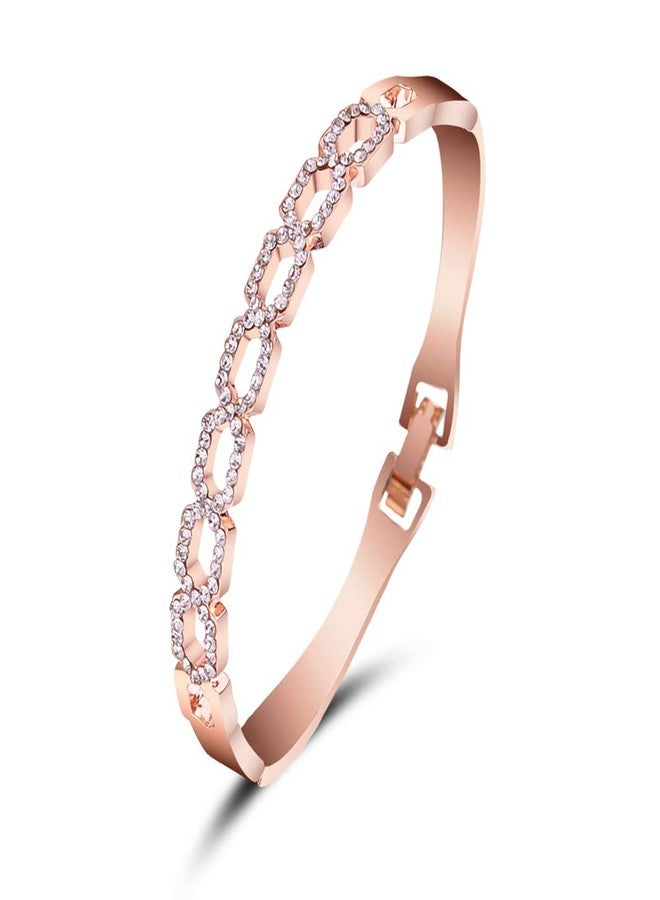 Shining Diva Valentine Gift by Shining Diva Women's Fashion 18k Crystal Bangle Bracelet (Rose Gold, vg9992b) - Image 1
