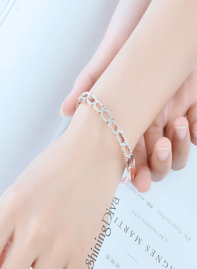 Shining Diva Valentine Gift by Shining Diva Women's Fashion 18k Crystal Bangle Bracelet (Rose Gold, vg9992b) - Image 5