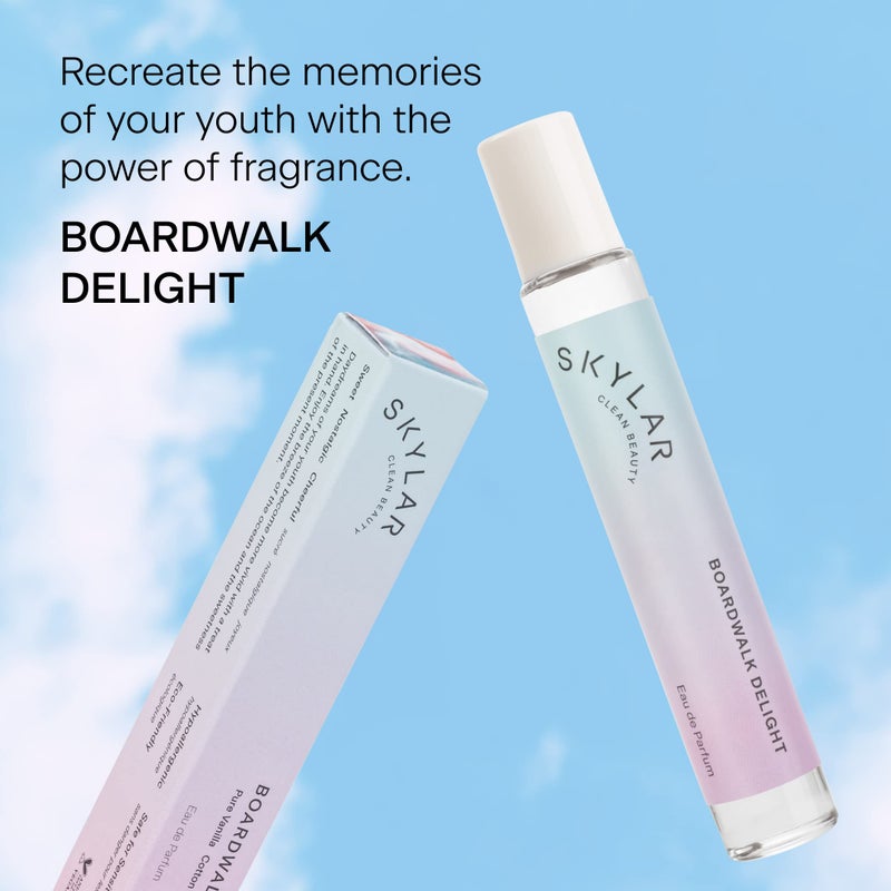 Skylar Boardwalk Delight Eau de Parfum - Hypoallergenic & Clean Perfume for Women & Men, Vegan & Safe for Sensitive Skin - Notes of Cotton Candy, Vanilla & Coconut Milk - 10mL /0.33 Fl oz - Image 2