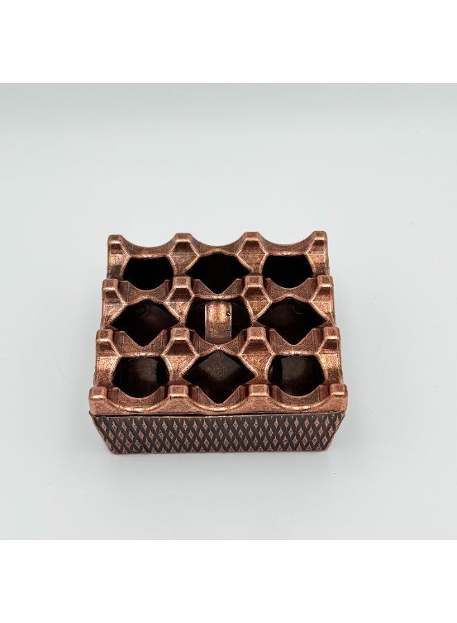 Decorative Ashtray with Geometric Design in Bronze – Made in Tyrkey - Image 2