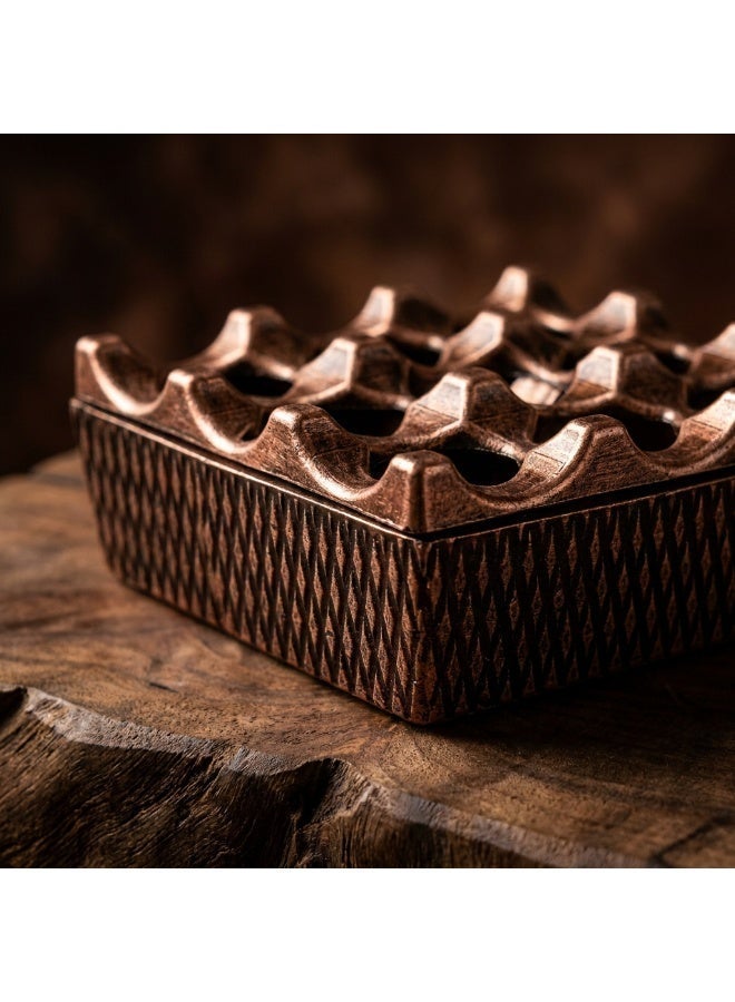 Decorative Ashtray with Geometric Design in Bronze – Made in Tyrkey - Image 5