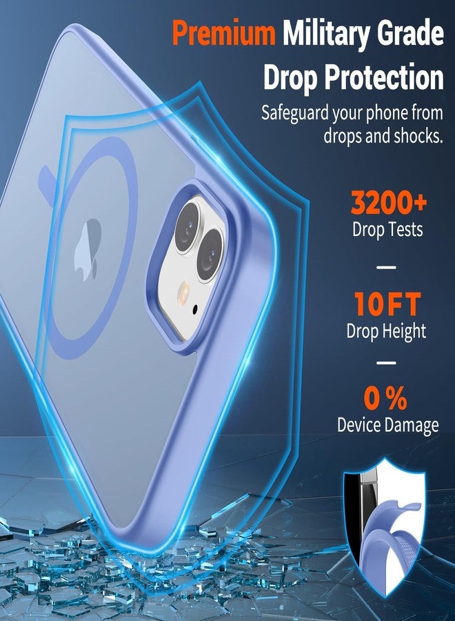 استلق جراب SUPFINE المغناطيسي لهاتف iPhone 12 Mini و iPhone 13 Mini (متوافق مع MagSafe) (حماية فائقة ضد السقوط بمعايير عسكرية) غطاء هاتف رفيع وشفاف غير لامع مقاوم للصدمات، أزرق بنفسجي - Image 3