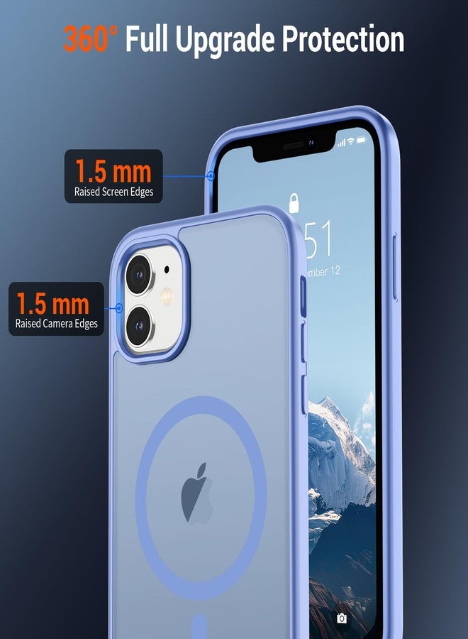 استلق جراب SUPFINE المغناطيسي لهاتف iPhone 12 Mini و iPhone 13 Mini (متوافق مع MagSafe) (حماية فائقة ضد السقوط بمعايير عسكرية) غطاء هاتف رفيع وشفاف غير لامع مقاوم للصدمات، أزرق بنفسجي - Image 4
