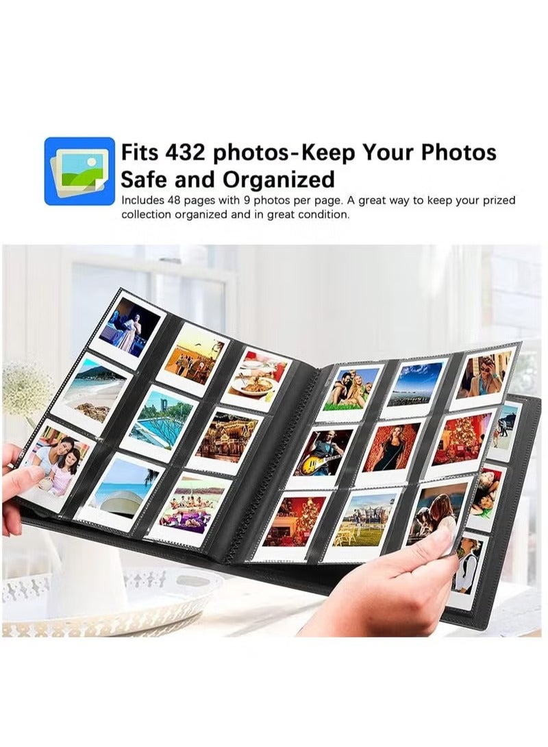 Arabest Pieces Of Moment Mini Book Album,432 Pockets Photo Album for Fujifilm Instax Mini Camera,for Fujifilm Instax Mini 11 90 70 9 8+ 8 LiPlay Instant Camera(Black) - Image 2