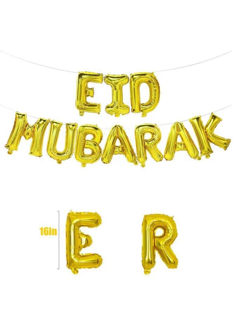 general Eid Mubarak Letter Foil Balloons Moon Star Helium Globos Ramadan Kareem Decoration for Home Muslim Islamic Party Supplies - Image 4
