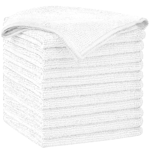 AIDEA Microfiber Cleaning Cloth12PK Soft Microfiber Towels for Cars Absorbent Cleaning Rags LintFree StreakFree Wash Cloths for House Kitchen Window12inx12in White - Image 1