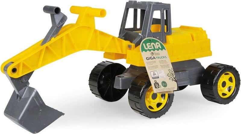 Lena Eco GIGA Trucks Ride-on Excavator, Strong Giant Sand Excavator, 70 cm, 360° Shovel, Construction Vehicle, Unisex, 18+ Months - Image 3