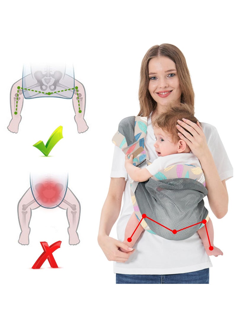 SYOSI Adjustable One Shoulder Baby Carrier, Lightweight Breathable Mesh Baby Hip Carrier, Portable Sling for Newborn to Toddler (6-40 lbs), Baby Wrap for 3-36 Months, for Girls and Boys - Image 5
