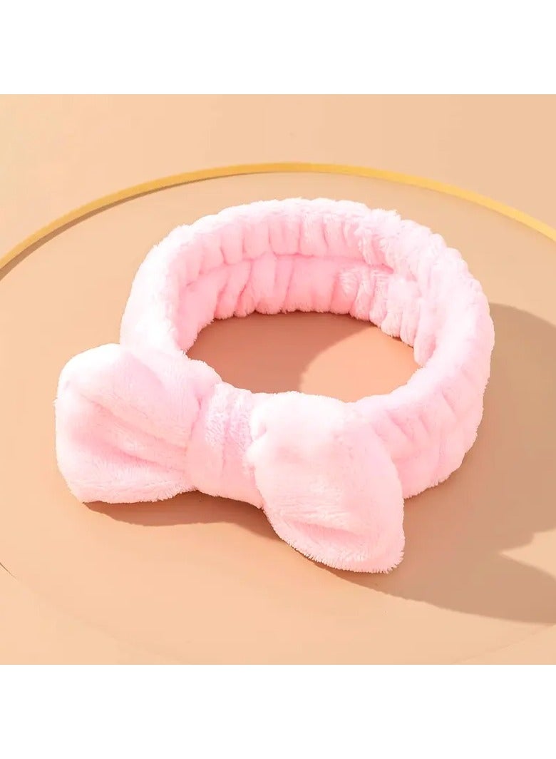 Goolsky 1pc Cute Sweet Bowknot Headband Face Wash Hair Band Hair Accessories For Makeup Skincare Wear - Image 1